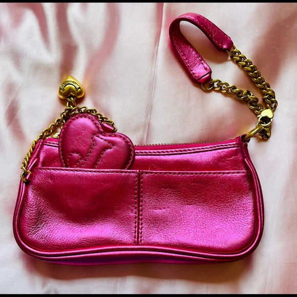 Juicy Couture pink metallic leather wristlet Y2K - Picture 13 of 17